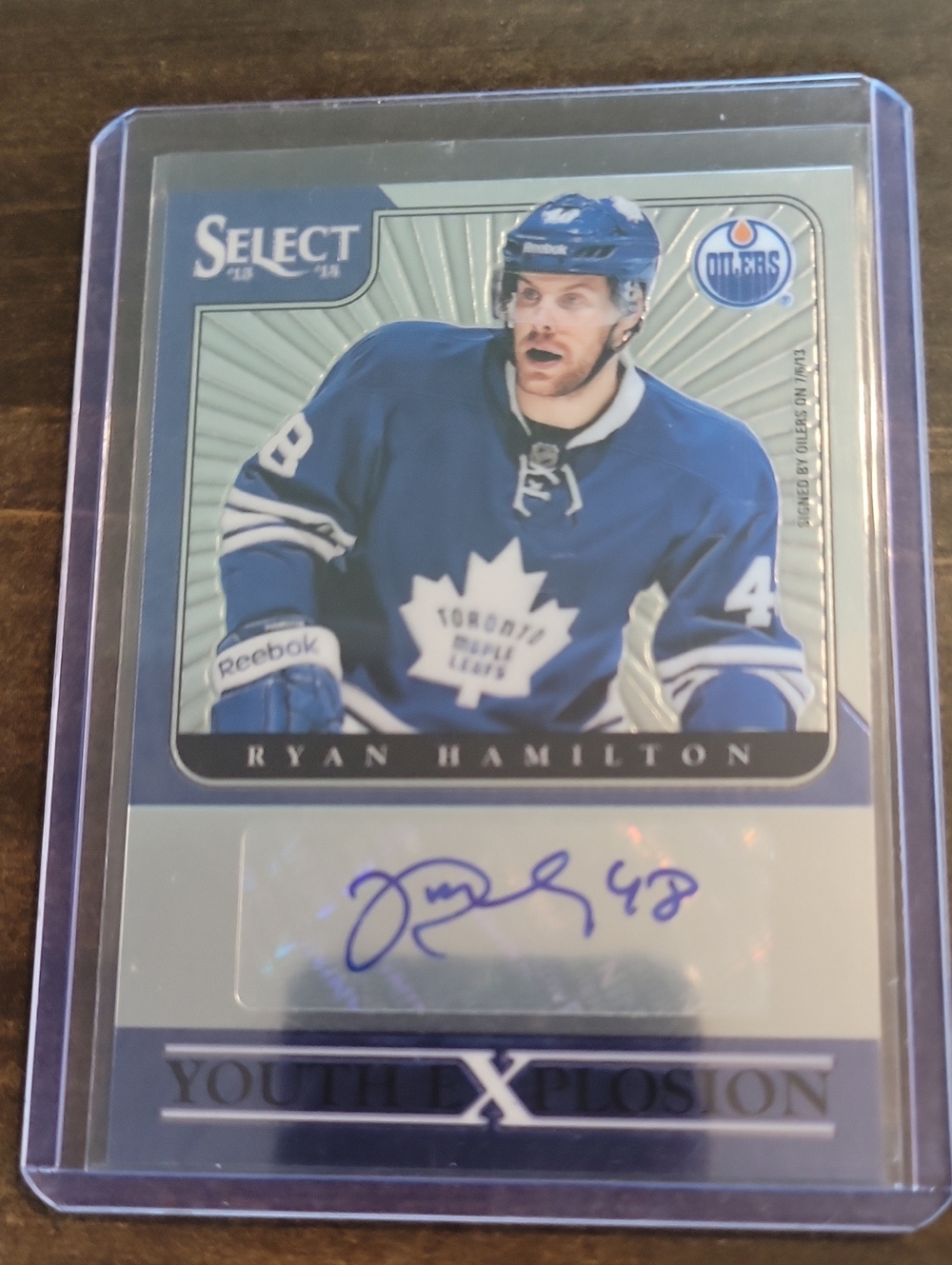 2013/14 Panani SELECT Ryan Hamilton Autograph Hockey Card - Blue